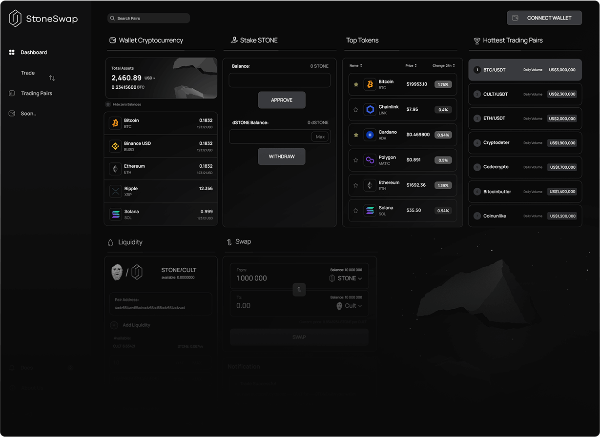 StoneSwap Dashboard